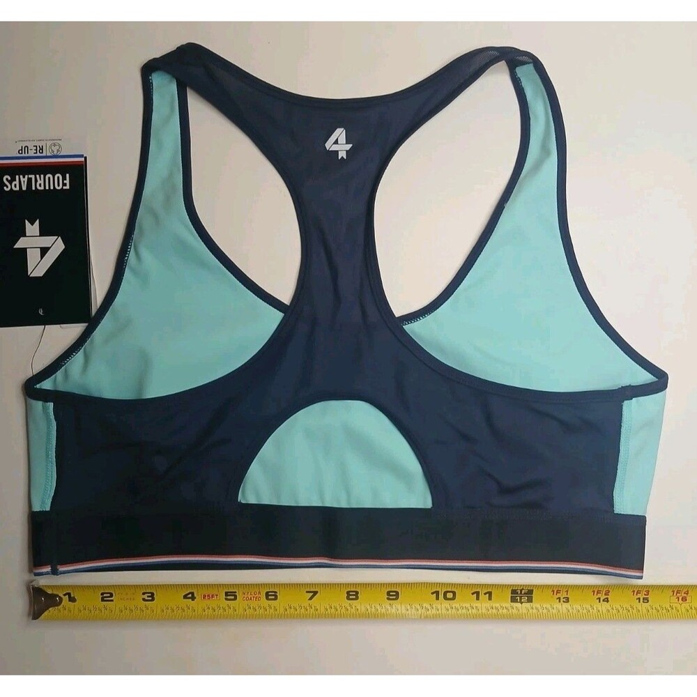 4 FOURLAPS Womens Sports Bra Sz L Lot Of 3 Fuchsia Coral Aqua NWT $184 - Picture 11 of 16
